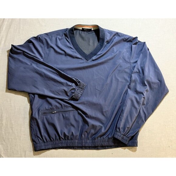 ZegnaS Sport Jacket Windbreaker Mens‎  XL Blue Zip Pockets Long Sleeve Pullover - Picture 1 of 8